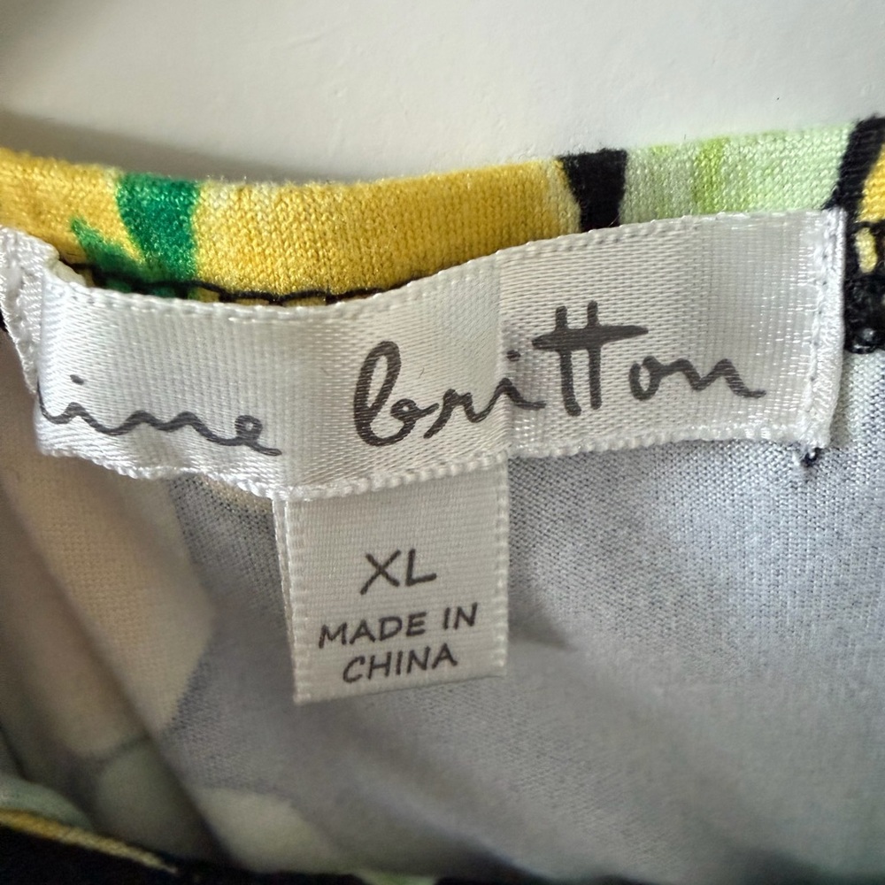 Nine Britton Floral Black Dress with Yellow and Green Accents - Picture 3 of 3